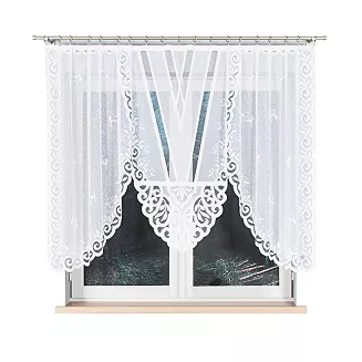 Firanka żakardowa gotowa na żabki RENATA 250x140 biała