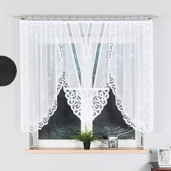 Firanka żakardowa gotowa na żabki RENATA 250x140 biała