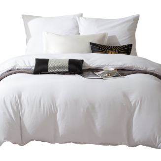Pościel Queen 160x200 biała ze złotą lamówką bizą