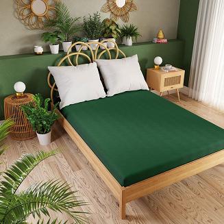 Prześcieradło jersey z gumką 220x200 DREAMY PREMIUM ciemnozielone