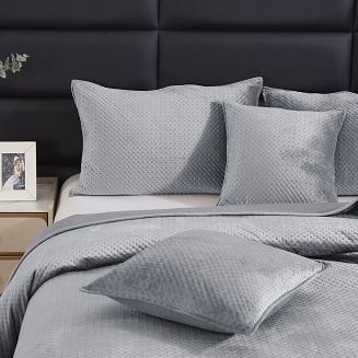 Narzuta dekoracyjna MAYA 160x220 welurowa pikowana szara