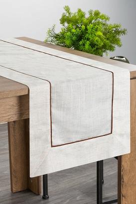 Bieżnik dekoracyjny NATU-9 40x140 Eurofirany naturalny z brązową lamówką