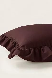 Poszewka do pościeli z falbanką RUFFY PREMIUM 40x40 brązowa