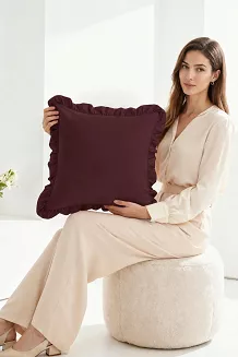 Poszewka do pościeli z falbanką RUFFY PREMIUM 40x40 brązowa