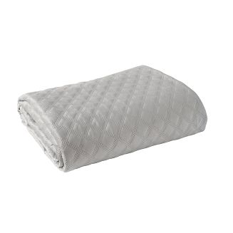 Narzuta dekoracyjna VELVI 170x210 pikowana w geometryczny wzór szara