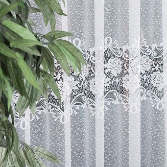 Firanka żakardowa gotowa na żabki DEMETRIA 200x250 biała