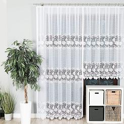 Firanka żakardowa gotowa na żabki DEMETRIA 200x250 biała