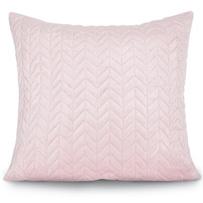 Poszewka dekoracyjna MOXIE 45x45 velvet pudrowy róż w jodełkę