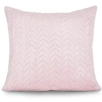 Poszewka dekoracyjna MOXIE 45x45 velvet pudrowy róż w jodełkę