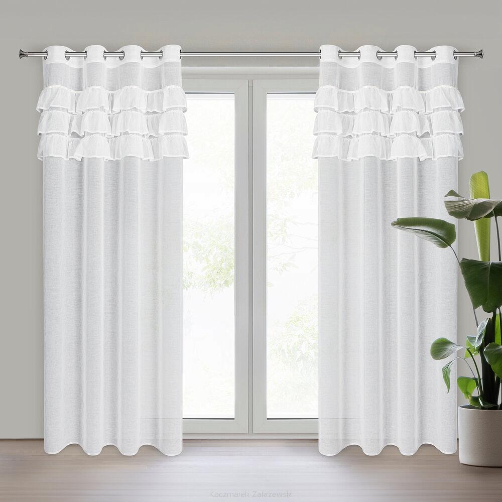 Firana gotowa na przelotkach SAMI 140x250 Eurofirany biały