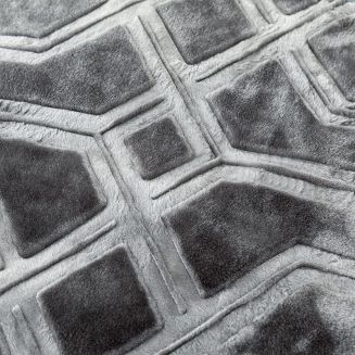 Koc akrylowy na fotel tłoczony VITO 80x160 geometryczny wzór grafitowy