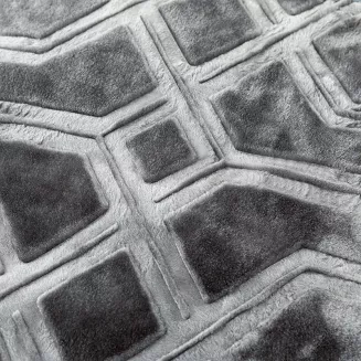 Koc akrylowy na fotel tłoczony VITO 80x160 geometryczny wzór grafitowy