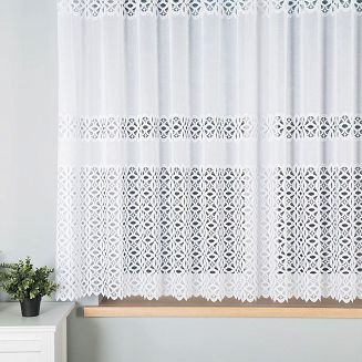 Firanka żakardowa gotowa na żabki ADRIANNA 300x160 biała