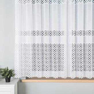 Firanka żakardowa gotowa na żabki ADRIANNA 300x160 biała