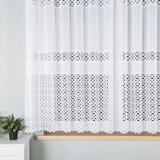 Firanka żakardowa gotowa na żabki ADRIANNA 300x160 biała