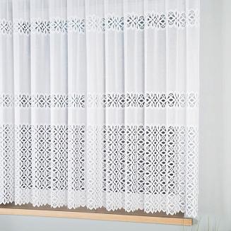 Firanka żakardowa gotowa na żabki ADRIANNA 300x160 biała