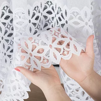 Firanka żakardowa gotowa na żabki ADRIANNA 300x160 biała