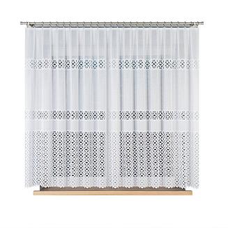 Firanka żakardowa gotowa na żabki ADRIANNA 300x160 biała