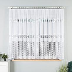 Firanka żakardowa gotowa na żabki ADRIANNA 300x160 biała