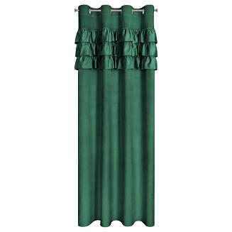 Zasłona gotowa na przelotkach SAMI 140x250 Eurofirany ciemnozielony