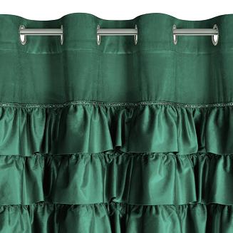 Zasłona gotowa na przelotkach SAMI 140x250 Eurofirany ciemnozielony