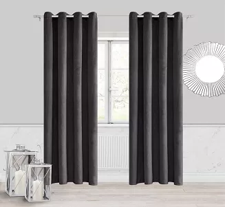 Grafitowa Elegancka Zasłona Welurowa Do Salonu 140x250 VELVET
