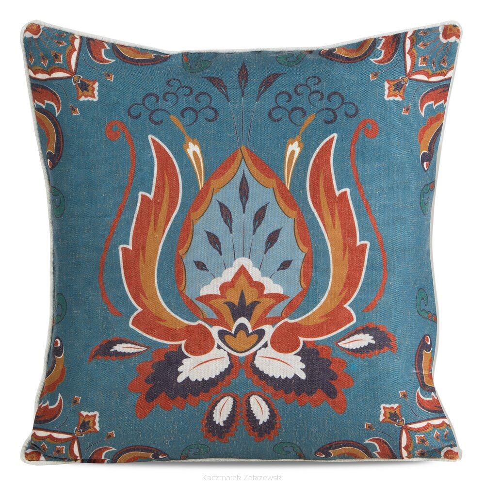 Poszewka dekoracyjna LEN 45x45 Eurofirany turkusowy