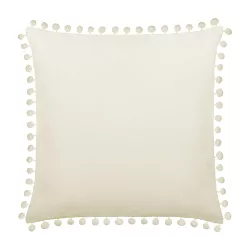 Poszewka dekoracyjna FLUFFY 45x45 kremowa z pomponami
