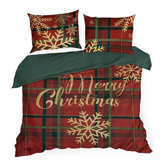 Komplet pościeli świąteczny POS 220x200 Eurofirany czerwony