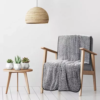 Koc narzuta KOALA 70x160 Eurofirany czarny baranek