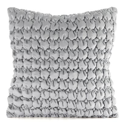 Poszewka dekoracyjna VELVET 45x45 Eurofirany srebrna bąbelki 3D