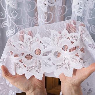 Firanka żakardowa gotowa na żabki BASTIA-1 400x160 biała