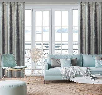 Zasłona gotowa na przelotkach MARSALA 140x250 Eurofirany szary/szampański