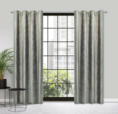 Zasłona gotowa na przelotkach MARSALA 140x250 Eurofirany szaro/szampańska