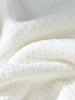 Ręcznik bawełniany wafel Checky 50x90 biały z ozdobną bordiurą
