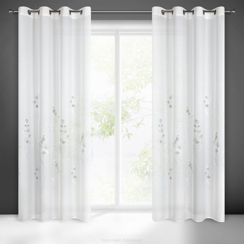Firana gotowa na przelotkach ISABEL 140x250 Eurofirany biały