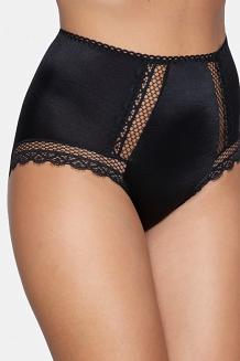 Figi damskie z wysokim stanem i koronką Babell kod 189 czarne