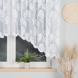 Firanka żakardowa gotowa na żabki SONIA 350x140 biała