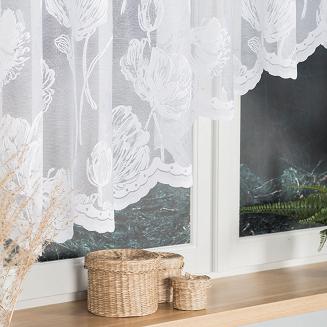 Firanka żakardowa gotowa na żabki SONIA 350x140 biała