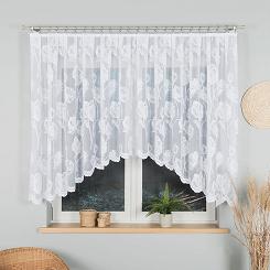 Firanka żakardowa gotowa na żabki SONIA 350x140 biała