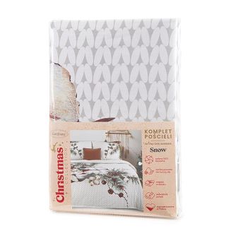 Komplet pościeli świąteczny SNOW 160x200 Eurofirany biały