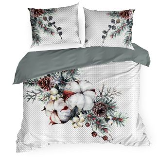 Komplet pościeli świąteczny SNOW 160x200 Eurofirany biały