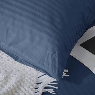 Poszewka z adamaszku satyna bawełniana 70x80 granatowa