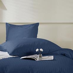 Poszewka z adamaszku satyna bawełniana 70x80 granatowa