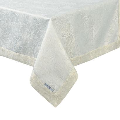 Obrus dekoracyjny LENA 145x350 Eurofirany kremowy w złote kwiaty liście