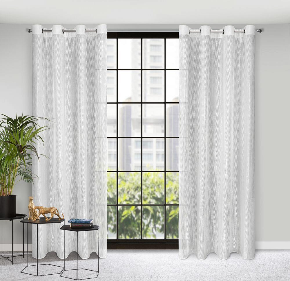 Zasłona gotowa na przelotkach KAMILA 140x250 Eurofirany biały