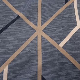 Komplet pościeli dwustronnej 140x200 grafitowa beżowa geometryczne paski