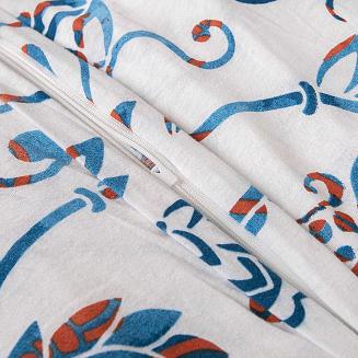 Pościel jersey 160x200 JERSEYLOVE biała kolorowy paisley kwiaty