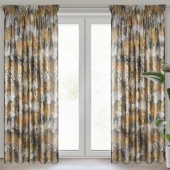 Zasłona gotowa na taśmie TINA 140x270 Eurofirany musztardowy