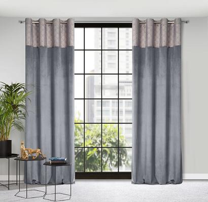 Zasłona gotowa na przelotkach AGNES 140x250 Design91 grafitowo/złota